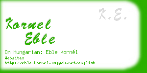 kornel eble business card